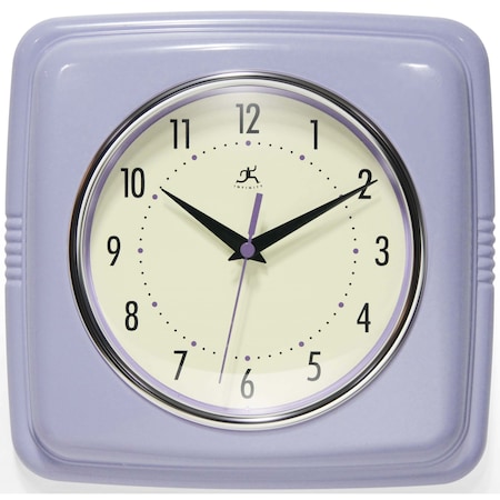 Square Retro Lilac - 9 Square Retro Wall Clock